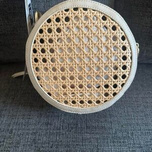 Stylish Cream Round Woven Bag